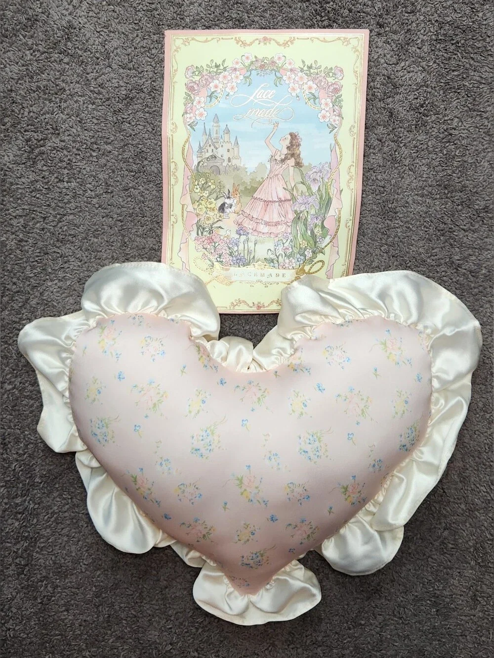 Lacemade Heart Shaped Satin Pillow